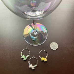 Wine Charms (x4) ; dolphins